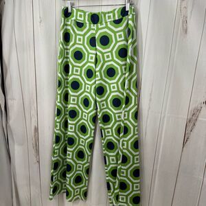 Lolly Wolly Doodle Women’s Small Short Green Patterned Wide Leg Stretchy Pants